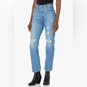 501 HighRise Distressed StraightLeg Jeans Athens Crown, 29 (6-8)